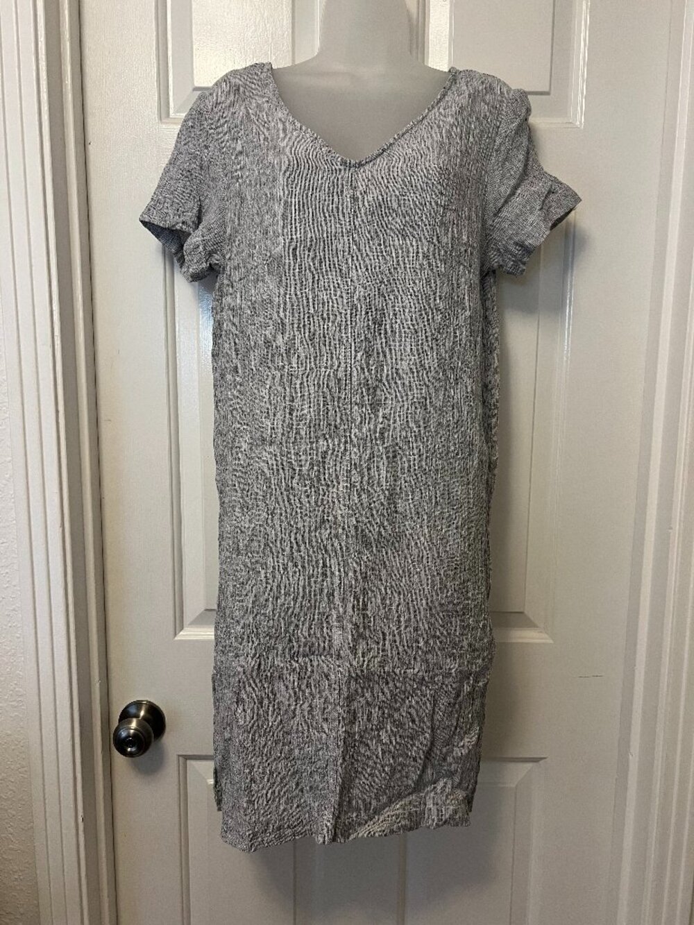 Tahari Gray Linen Sheath Dress